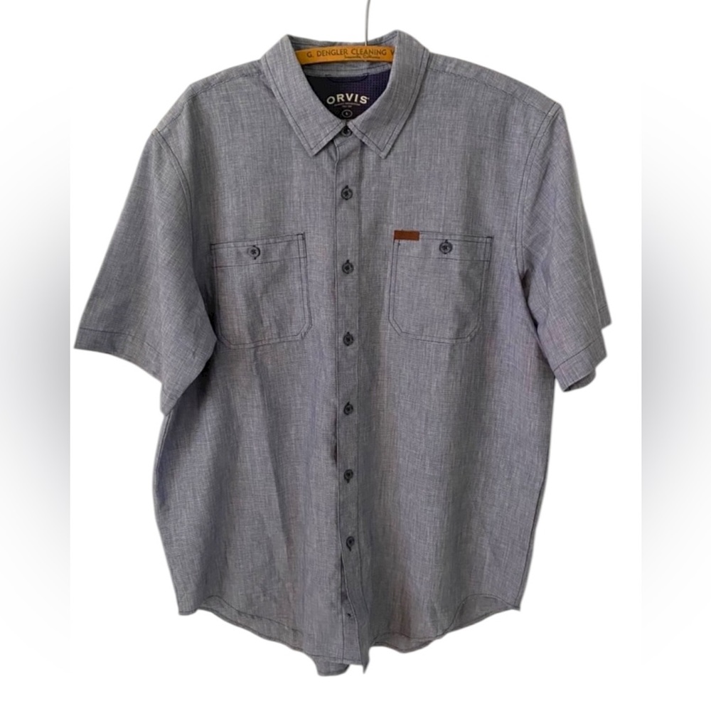 Orvis Classic Collection Mens Button
Down Shirt Blue Lightweight